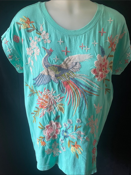 Johnny Was Tops - Johnny Was Embroidered “Dreamer” tee shirt